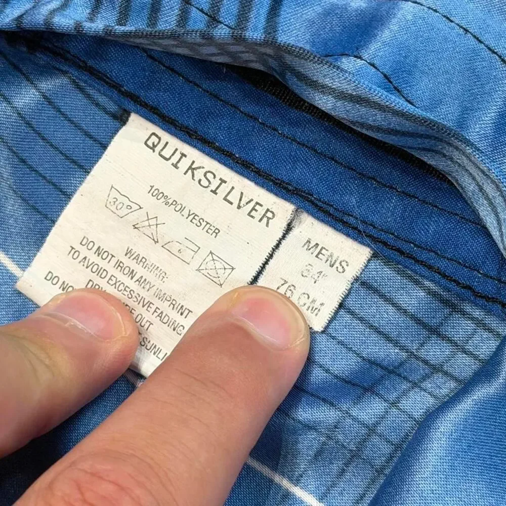 Vintage Quiksilver Plaid Spell Out Board Shorts Swim Trunks